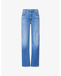 Mother - The Kick It High-Rise Straight-Leg Denim-Blend Jeans - Lyst