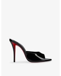 Christian Louboutin - Miss Z Mule 100 Patent-Leather Heeled Mules - Lyst