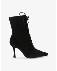 Carvela Kurt Geiger - Leoni Lace-Up Suede Heeled Ankle Boots - Lyst