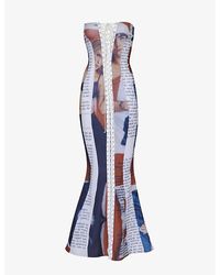 Sinead Gorey - Graphic-print Slim-fit Stretch-woven Maxi Dress - Lyst
