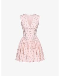 House Of Cb - Carmel Floral-Print Stretch-Cotton Mini Dress Xs (A-C Cup) - Lyst