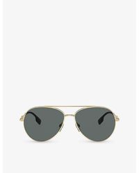 Burberry - Be3147 Pilot-frame Metal Sunglasses - Lyst