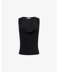 Belle Anna - Fall Cowl-Neck Stretch-Jersey Top - Lyst