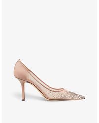 Jimmy Choo - Love 85 Crystal-embellished Mesh Heeled Courts - Lyst