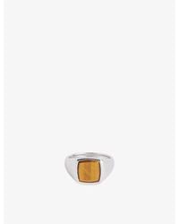 Tom Wood - Kay Tiger Eye Rhodium-Plated Sterling- Ring - Lyst