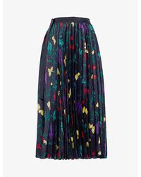 Sacai - Vy Floral-pattern Flared-hem Woven Midi Skirt - Lyst