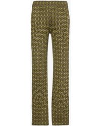 Wales Bonner - Power Graphic-pattern Stretch-organic Cotton Trousers - Lyst