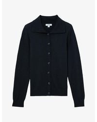 Reiss - Gale Collared Merino Wool Cardigan - Lyst