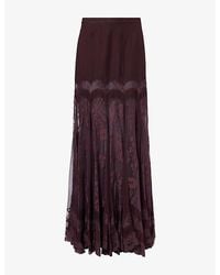 Zimmermann - Valiant Sheer-Panel Silk Maxi Skirt - Lyst