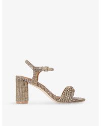 Kurt Geiger - Kensington Langley Houndstooth Woven Heeled Sandals - Lyst