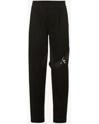 Dion Lee Harness Tapered High-rise Cotton-jersey jogging Bottoms - Black