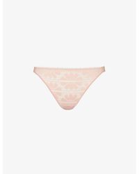 Passionata - Sofie Floral-embroidered Stretch-lace Thong - Lyst