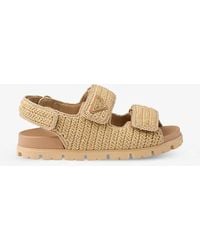 Prada - Brand-plaque Chunky-sole Woven Sandals - Lyst