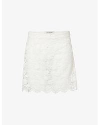Atelier Ninety Five - Lace Scallop Hem Cotton-Blend Mini Skirt - Lyst