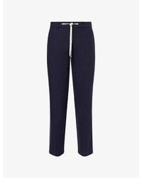 PAIGE - Tiano Straight-Leg Linen-Blend Trousers - Lyst