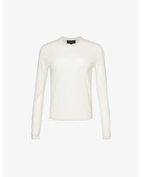 Theory - Round-neck Regular-fit Wool-blend Knitted Top - Lyst
