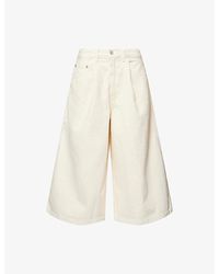 Agolde - 80's Wide-Leg Gaucho Denim Shorts - Lyst