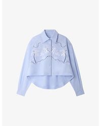 Sandro - Relaxed-Fit Embroidered Cotton Shirt - Lyst