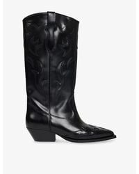 Sandro - Western Knee-High Leather Boots - Lyst