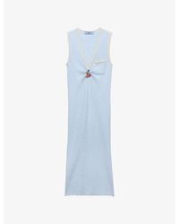 Prada - Sleeveless Cotton Bouclé Mini Dress - Lyst