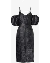 Stine Goya - Ditta Metallic- Recycled Polyester-blend Midi Dress - Lyst