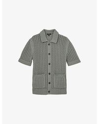 Reiss - Amir Crocheted Cotton-Blend Shirt - Lyst