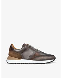 Magnanni - Xl Grafton Leather And Suede Low-top Trainers - Lyst