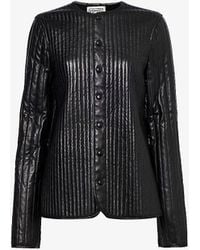 Totême - Quilted Collarless Leather Jacket - Lyst