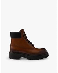 Prada - Lugged-Sole Leather And Re-Nylon Work Boots - Lyst