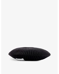 Ganni - Logo-patch Recycled Wool-blend Beret - Lyst