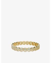 Lisa Gozlan - The Pavé The Happy Face 18Ct Plated Brass And Cubic Zirconia Bracelet - Lyst
