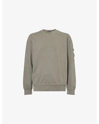 C.P. Company - Branded-Lens Patch Crewneck Cotton Sweater - Lyst