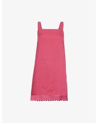 Posse - Grace Broderie-Trim Ramie Mini Dress - Lyst