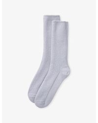The White Company - Ribbed Mid-Calf Cashmere Bed Socks - Lyst