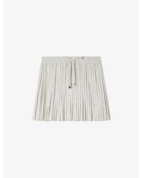 Sandro - Striped Pleated Woven Mini Skirt - Lyst