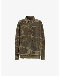 AllSaints - Hetti Camo-print Relaxed-fit Organic-cotton Shacket - Lyst