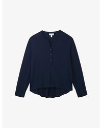 The White Company - Gathered-Detail Relaxed-Fit Lyocell And Cotton Top - Lyst