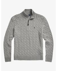 Polo Ralph Lauren - Logo-Embroidered Half-Zip Wool-Cashmere Blend Jumper - Lyst
