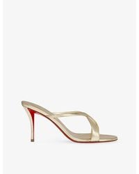 Christian Louboutin - Mulazee Cross 80 Leather Heeled Sandals - Lyst