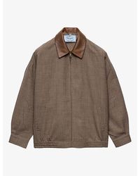 Prada - Houndstooth Relaxed-Fit Wool Jacket - Lyst