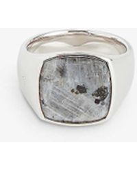 Tom Wood - Cushion Larvikite Rhodium-plated Sterling- Signet Ring - Lyst