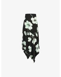 Alaïa - Floral-Print Semi-Sheer Stretch-Woven Midi Skirt - Lyst