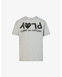 COMME DES GARÇONS PLAY - Heart-embroidered Cotton-jersey T-shirt X - Lyst
