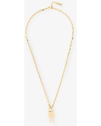 Givenchy - Monogram-engraved Brass Pendant Necklace - Lyst