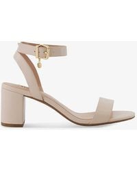 Dune - Memee Logo-charm Faux-leather Heeled Sandals - Lyst