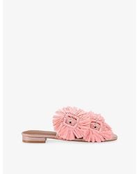 Kurt Geiger - Raffia Buckle Flat Sandal - Lyst