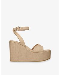 Gianvito Rossi - Virginie Raffia Platform Wedge Sandals - Lyst