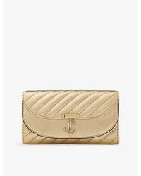 Jimmy Choo - Curve Metallic Leather Wallet Chain - Lyst