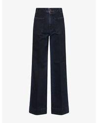 Victoria Beckham - Alina Wide-Leg Cotton Denim Jeans - Lyst