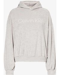 Calvin Klein - Lounge Logo-print Cotton-blend Hoody - Lyst